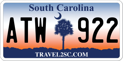 SC license plate ATW922