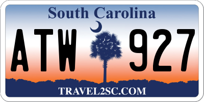 SC license plate ATW927