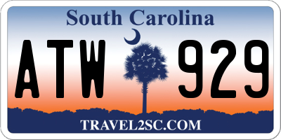 SC license plate ATW929
