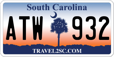 SC license plate ATW932