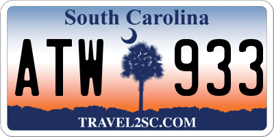 SC license plate ATW933