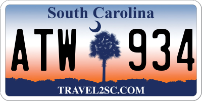 SC license plate ATW934