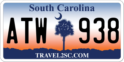 SC license plate ATW938