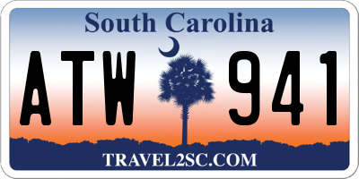 SC license plate ATW941