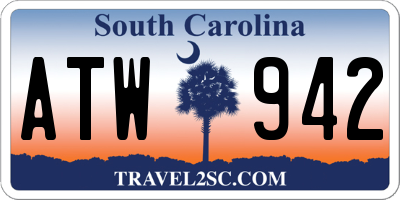 SC license plate ATW942
