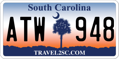 SC license plate ATW948