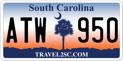 SC license plate ATW950