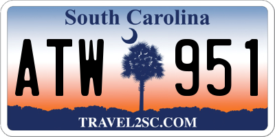 SC license plate ATW951