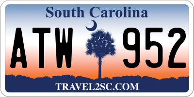SC license plate ATW952