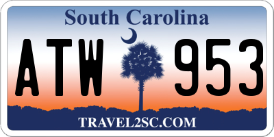 SC license plate ATW953