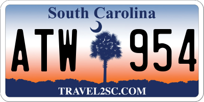 SC license plate ATW954
