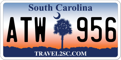 SC license plate ATW956