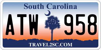 SC license plate ATW958