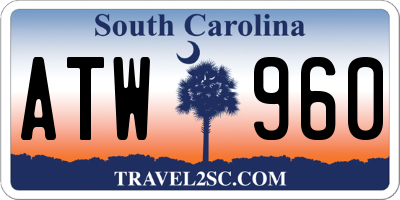 SC license plate ATW960