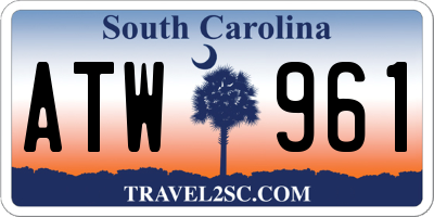 SC license plate ATW961