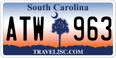 SC license plate ATW963