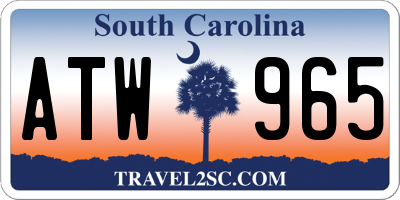SC license plate ATW965