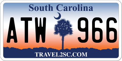 SC license plate ATW966