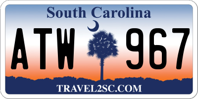 SC license plate ATW967