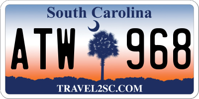SC license plate ATW968