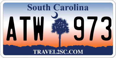SC license plate ATW973