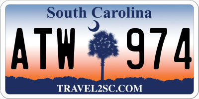 SC license plate ATW974