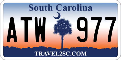 SC license plate ATW977