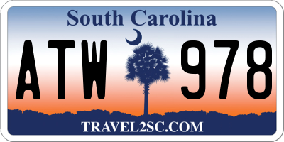 SC license plate ATW978