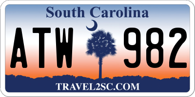 SC license plate ATW982