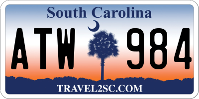 SC license plate ATW984