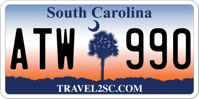 SC license plate ATW990