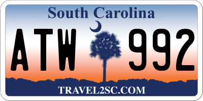 SC license plate ATW992