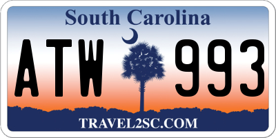 SC license plate ATW993