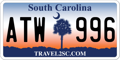 SC license plate ATW996