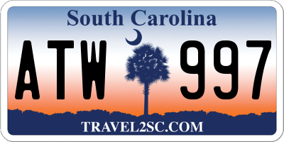 SC license plate ATW997