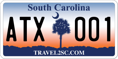 SC license plate ATX001