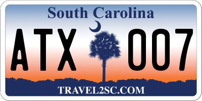 SC license plate ATX007