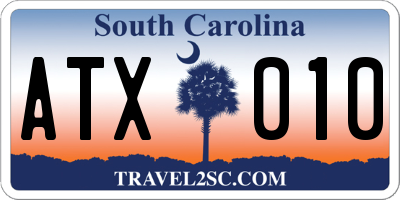 SC license plate ATX010