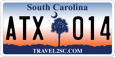 SC license plate ATX014