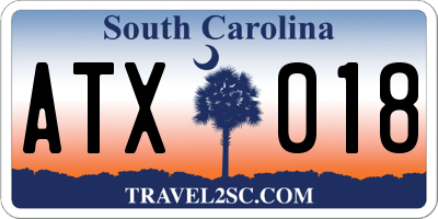 SC license plate ATX018