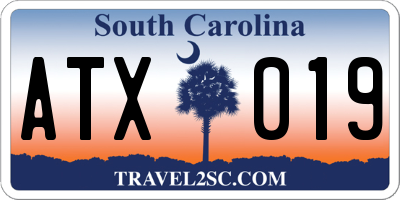 SC license plate ATX019