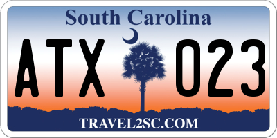 SC license plate ATX023