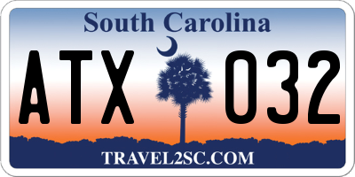 SC license plate ATX032