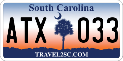 SC license plate ATX033