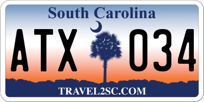 SC license plate ATX034