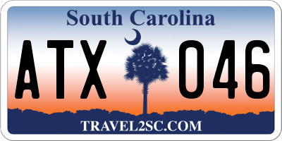 SC license plate ATX046
