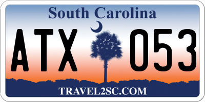 SC license plate ATX053