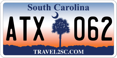SC license plate ATX062