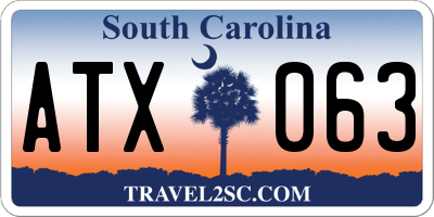 SC license plate ATX063