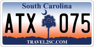 SC license plate ATX075